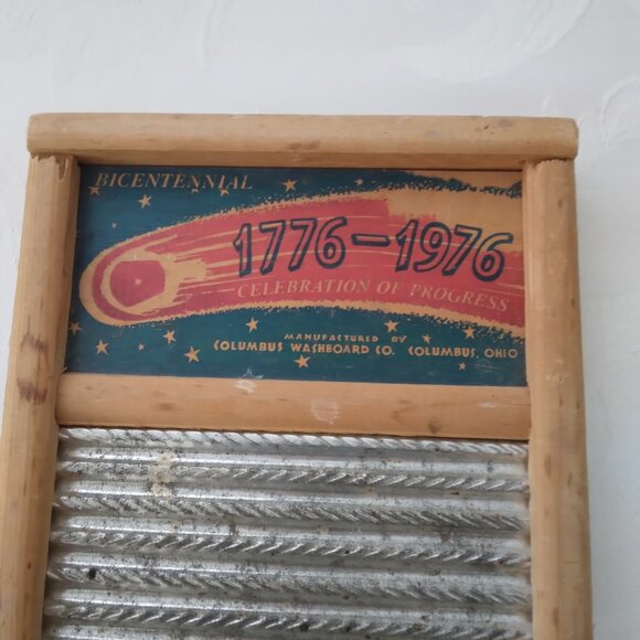 VINTAGE 1776-1976 DUBL HANDI BICENTENNIAL WASHBOARD COLUMBUS WASHBOARD CO. - Picture 2 of 4